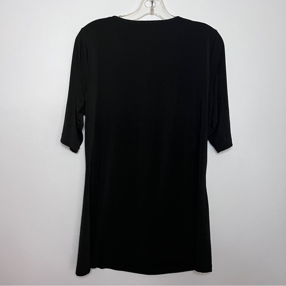 SIMONTON Says Elegant Black Top with Colorful Embellished Neckline NWOT Size M - Picture 3 of 5